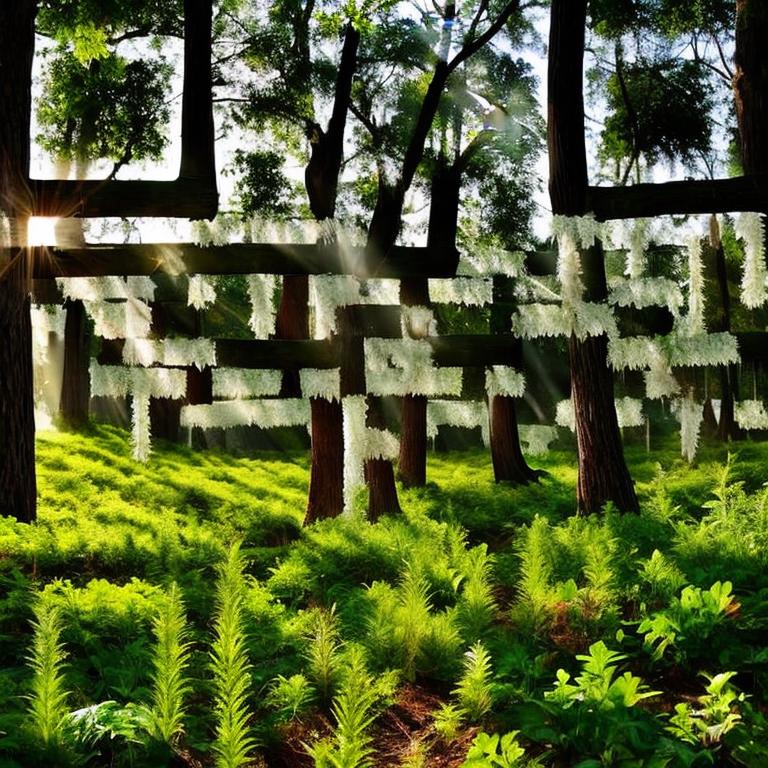 a lush forest with sunbeams, intricate, highly detailed