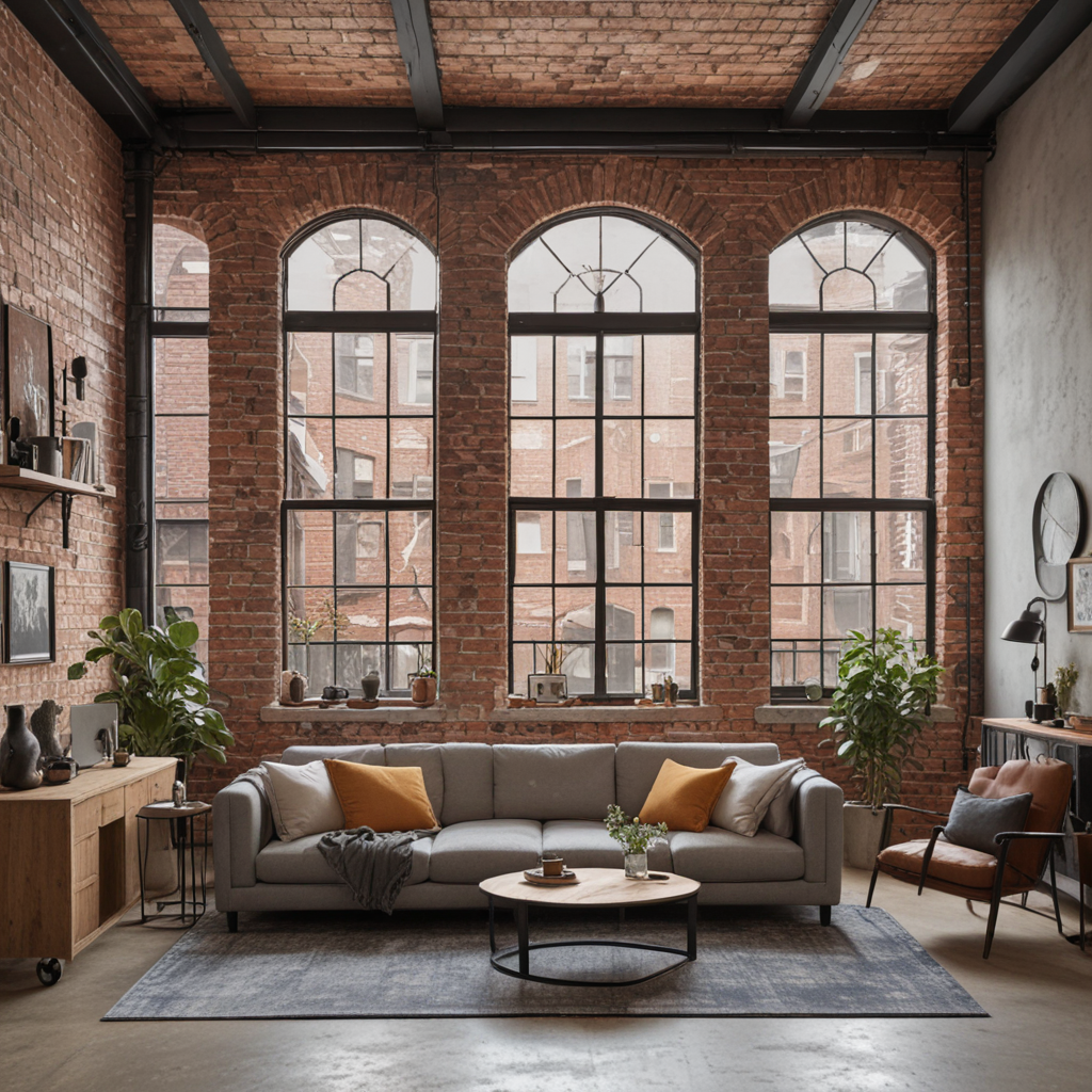 Urban Loft Style: Exposed Brick and Industrial Window Treatments