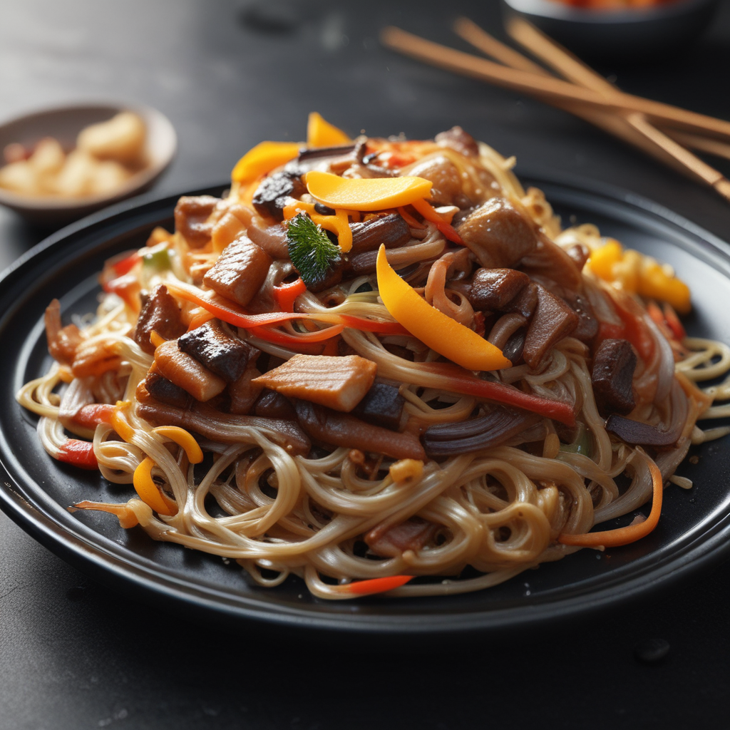 Japchae: Korean Glass Noodle Stir-Fry